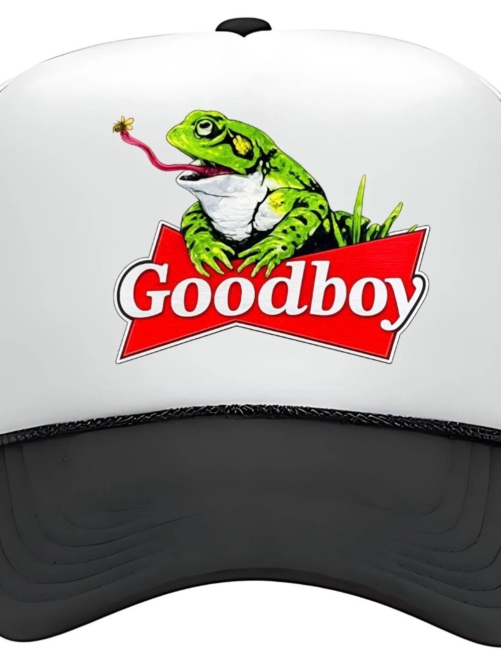 Good Boy Frog Foam Trucker Mesh Snapback Printed Black & White